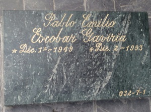 Pablo's headstone next to some of his family's. 