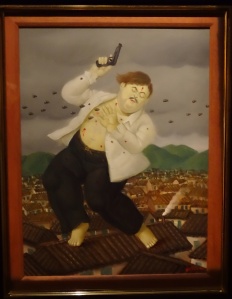 Botero painting of the killing of Escobar. 