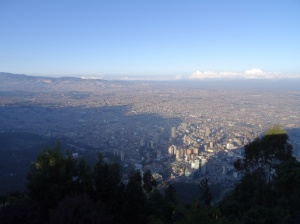 Looking down on the southern end of Bogota from atop Monserrate. 