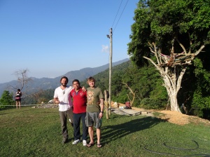 Jake and I with the legend himself after he lead us to Casa Elemento. Yes, that's a tree house with hammocks. 