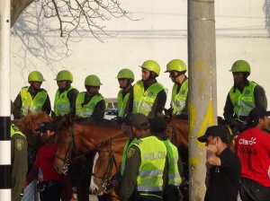Police are always present in Colombia. Especially at Carnival. 