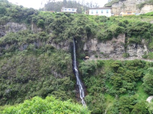 The waterfall across from the cathedral. 