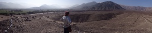 Surveying one of the Nazca lines. 